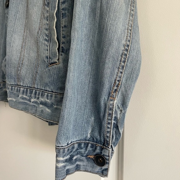 21 MEN LA Men’s Blue‎ Denim Distressed Jean Button Up 100% Cotton Jacket-Size L - Picture 6 of 7